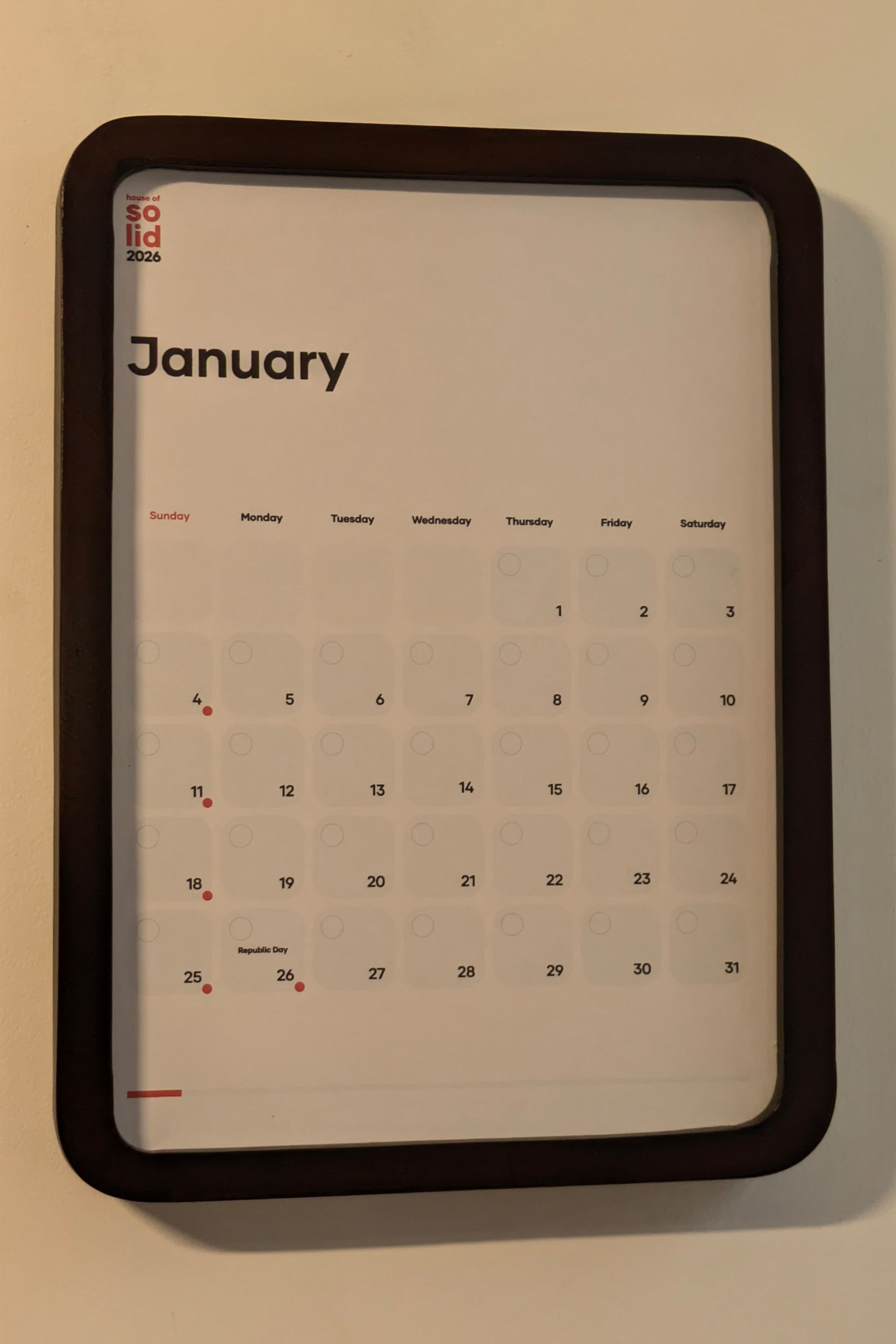 Solid Calendar Kit